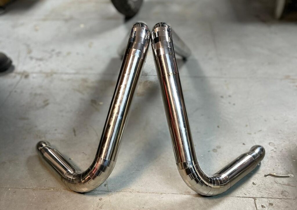 Custom Motorcycle Exhaust Assembled and Ready To Weld
